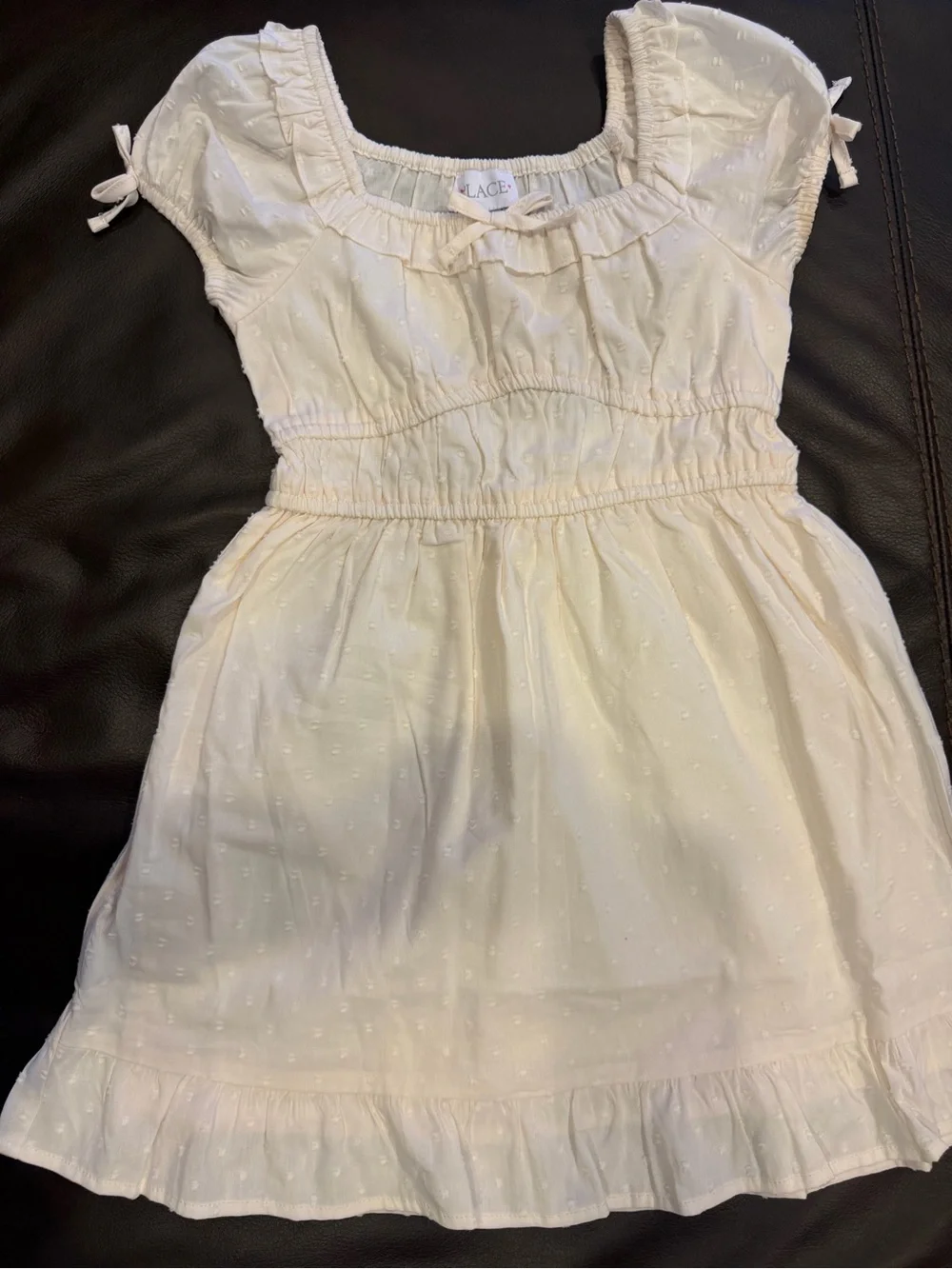 The Children's Place White Eyelet Smocked Casual Dress